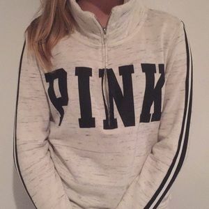 pink half zip sweatshirt